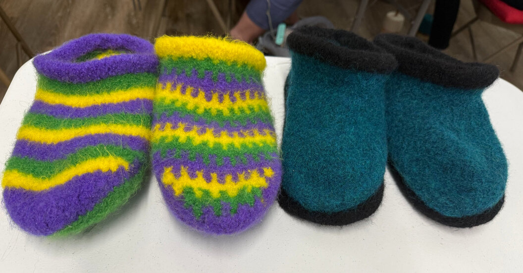 Felted Clogs by Bev Galeskas knit with Cascade 220 at The Loopy Ewe