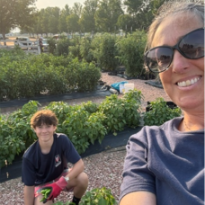 Luca & Me Picking Peppers