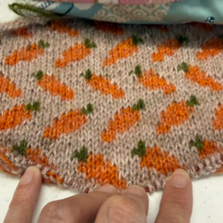 Carrot Patch Sweater by Svetlana Gibadulina knit with The Uncommon Thread Corriedale and Divine Lace at The Loopy Ewe
