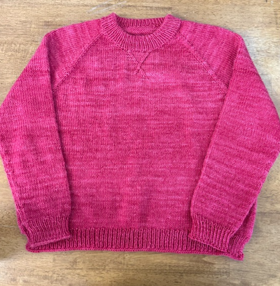 Mary's Autumn League Pullover (Alexandra Tavel) knit using The Plucky Knitter Primo DK at The Loopy Ewe