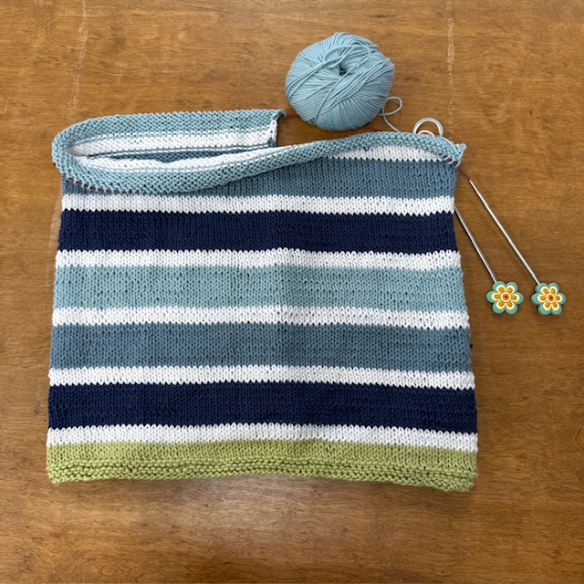 Astrid by Quail Studio knit with Mode at Rowan Cotton DK at The Loopy Ewe