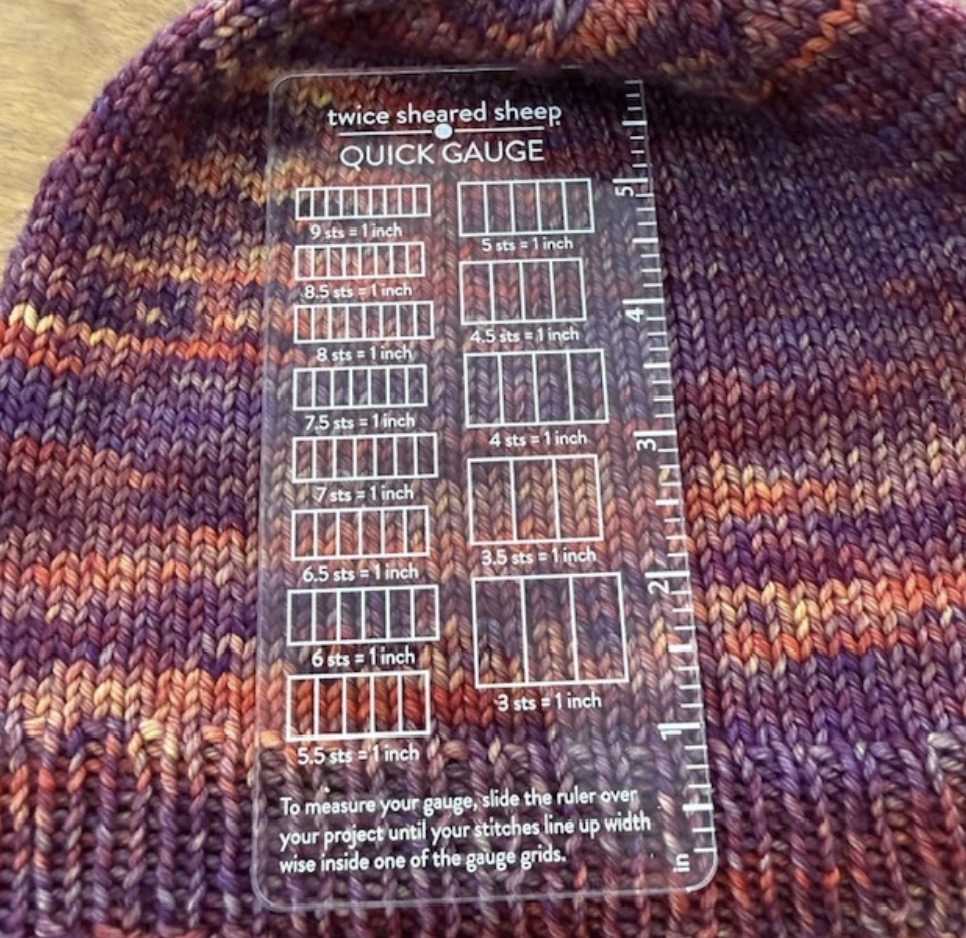Twice Sheared Sheep Quick Gauge Ruler with White Print at The Loopy Ewe