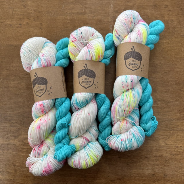 Little Squirrel Yarn June Sock Set Fingering in Adult Swim at The Loopy Ewe