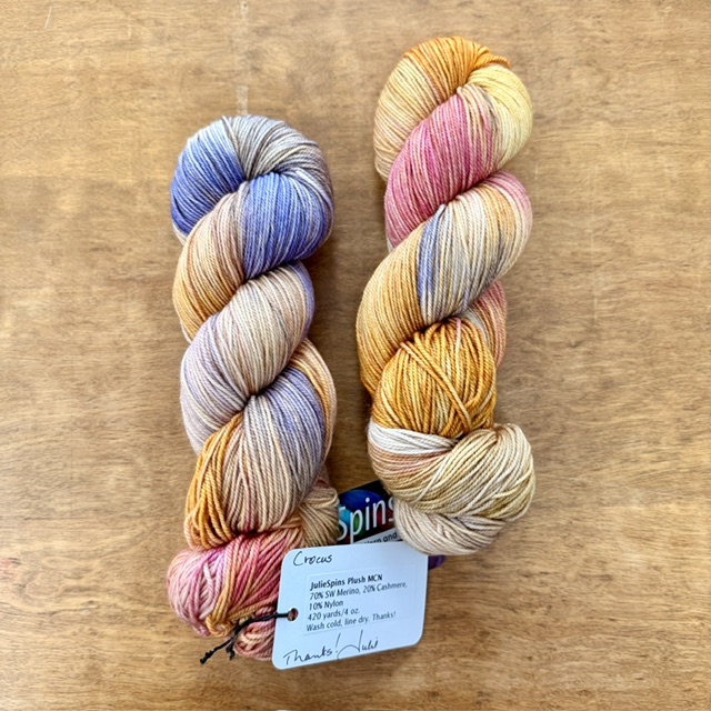 Julie Spins Plush MCN in color Crocus at The Loopy Ewe