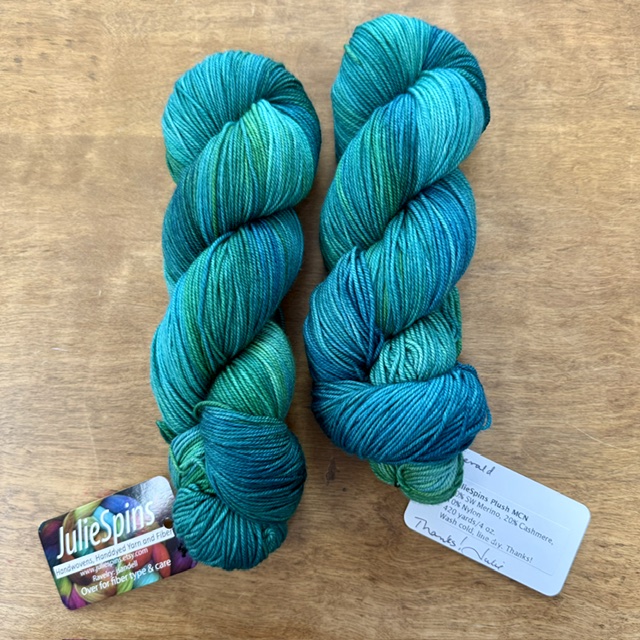 Julie Spins Plush MCN in color Emerald at The Loopy Ewe