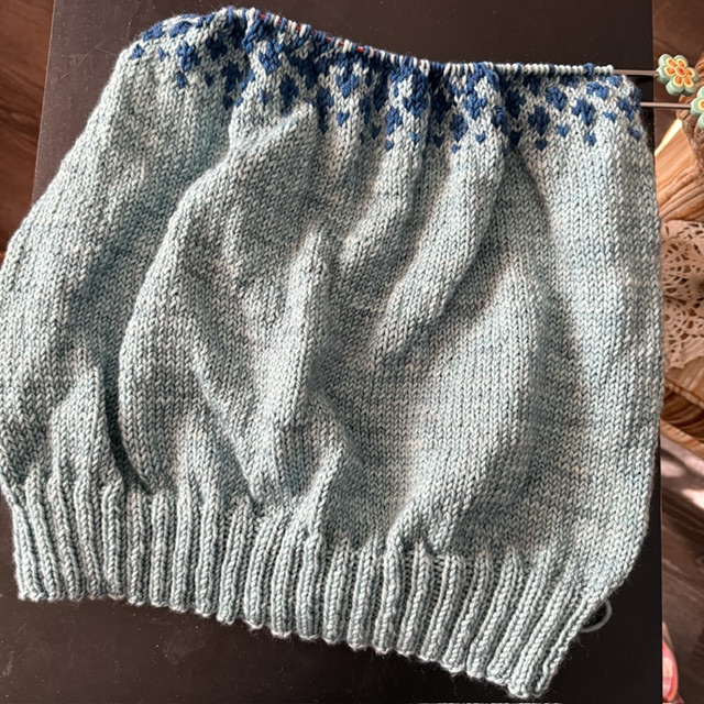 Moon Moth by Natalie Meredith knit using The Uncommon Thread Merino DK at The Loopy Ewe