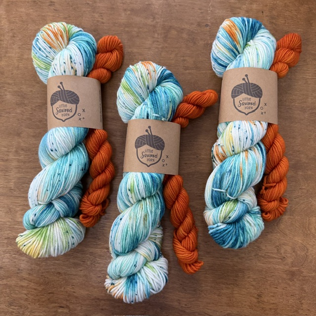 Little Squirrel Yarn July Sock Set, Citrus Splash,  in DK  Weight at The Loopy Ewe