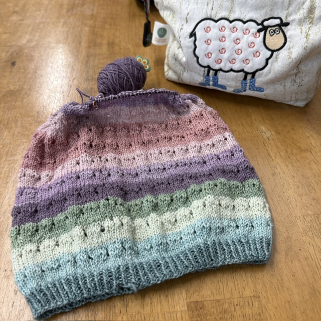 Simply Scrappy Cowl by Helen Stewart knit with MakerWool Merino Fingering at The Loopy Ewe