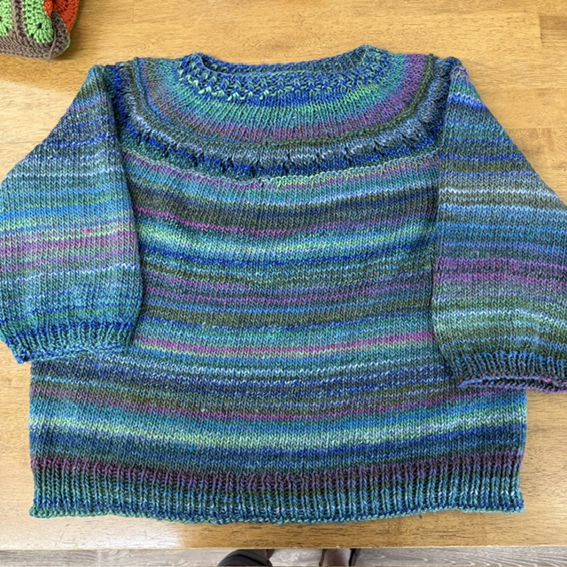 Ranunculus by Midori Hirose knit by Alison using Sirdar Jewelspun Aran at The Loopy Ewe