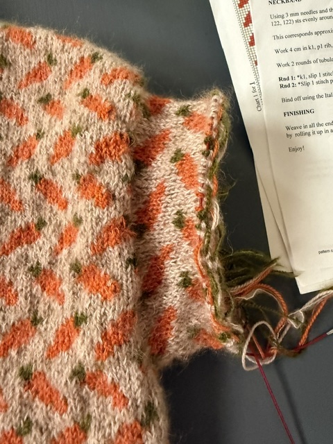 Carrot Patch Sweater by Svetlana Gibadulina knit with The Uncommon Thread Corriedale and Divine Lace at The Loopy Ewe